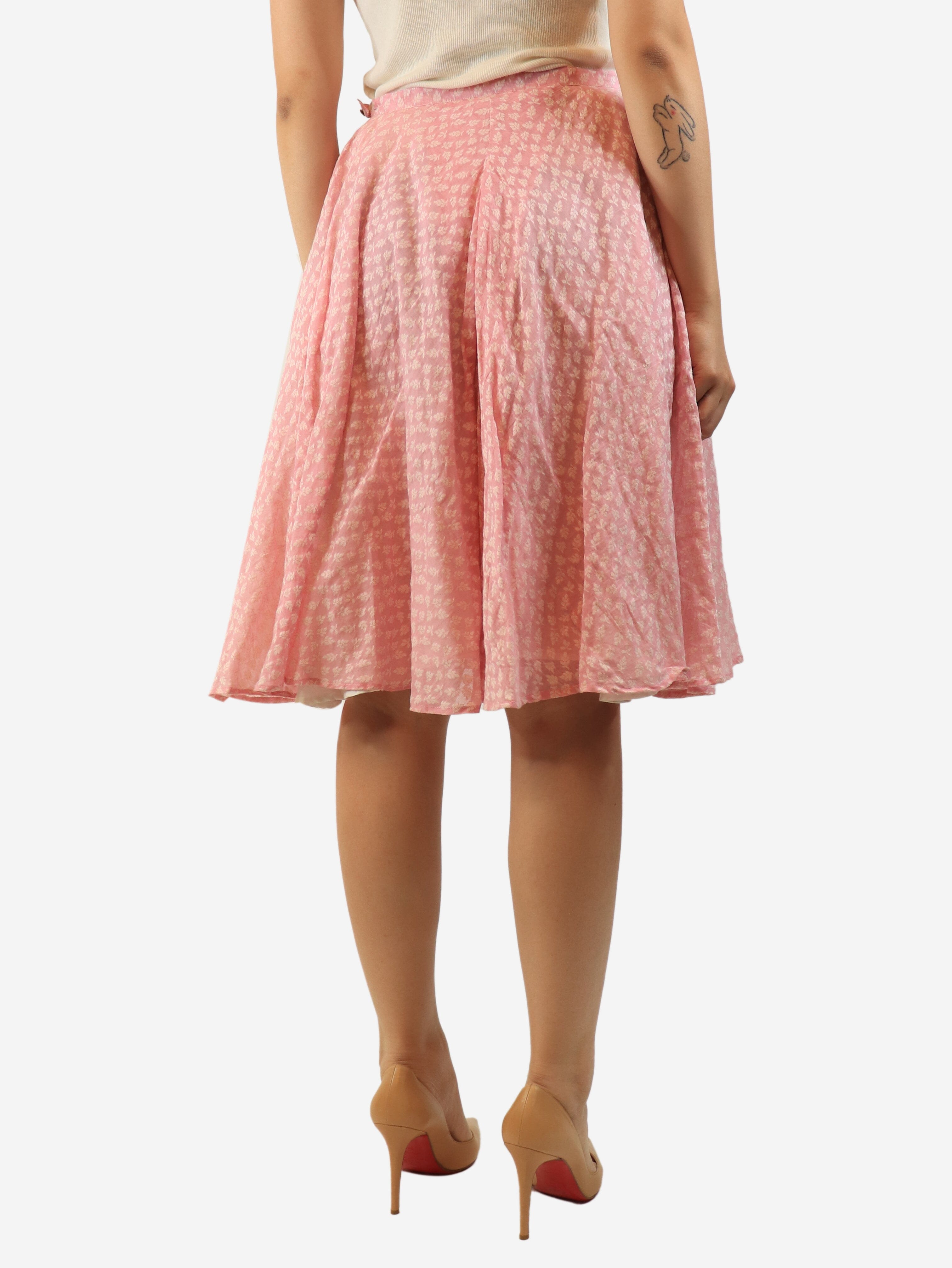 Pink printed midi skirt - size S Skirts Thierry Colson 