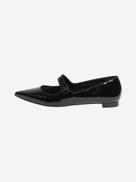 Black patent pointed-toe flats - size EU 43 product image