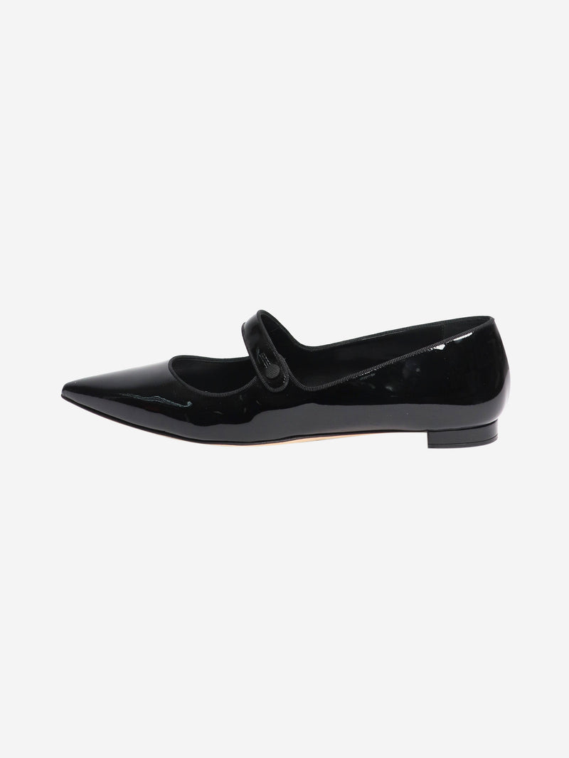 Black patent pointed-toe flats - size EU 43 Flat Shoes Manolo Blahnik 