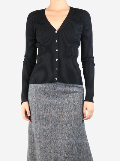 Black ribbed fine-knit cardigan - size M Knitwear Joseph 