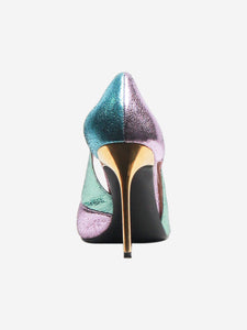 Balmain Multicoloured metallic cutout 80s stilettos - size EU 37 (UK 4)