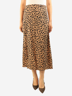 Brown leopard printed midi skirt - size UK 10 Skirts Reformation 