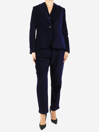 Navy velvet 3-piece suit - size M Sets By Iris 