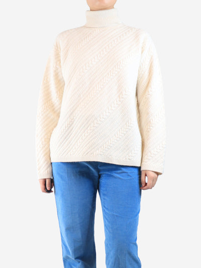 Cream geometric cable knit jumper - size S Knitwear Joseph 