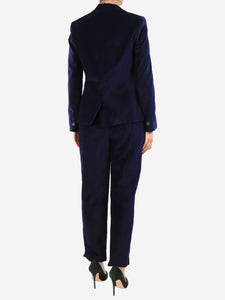 By Iris Navy velvet 3-piece suit - size M