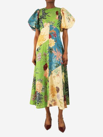 Multi printed linen dress - size UK 6 Dresses Alemais 
