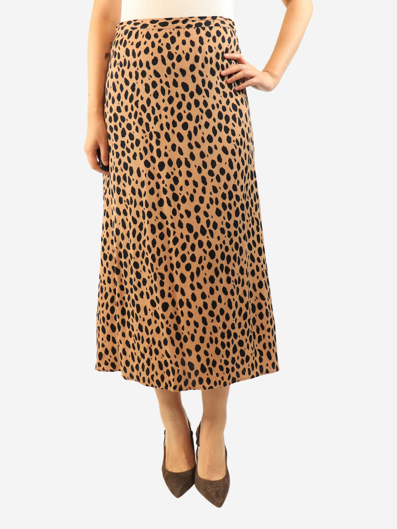 Brown leopard printed midi skirt - size UK 10 Skirts Reformation 