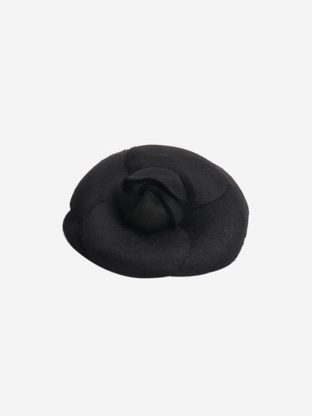 Black Camellia small floral brooch product image