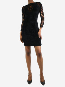Dolce & Gabbana Black gathered lace dress - size UK 12
