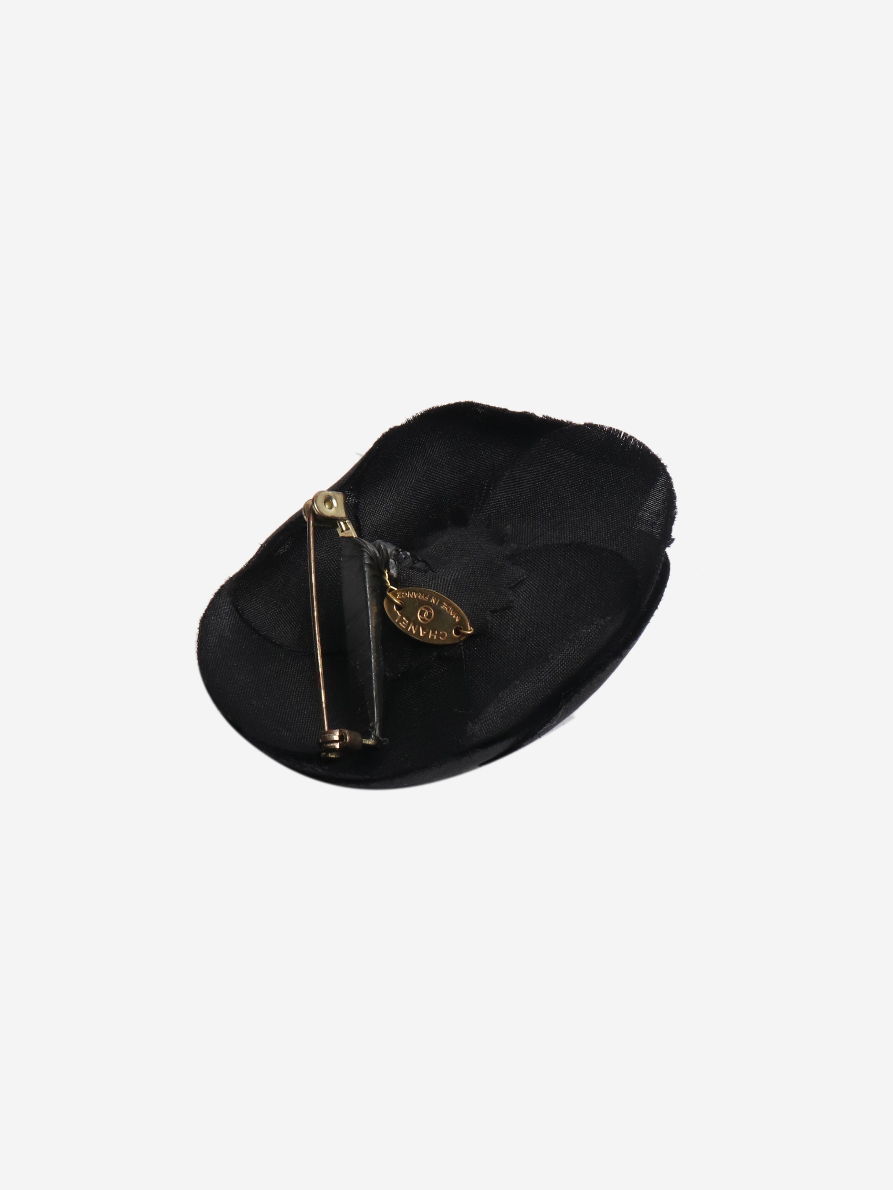 Black Camellia small floral brooch Brooches Chanel 