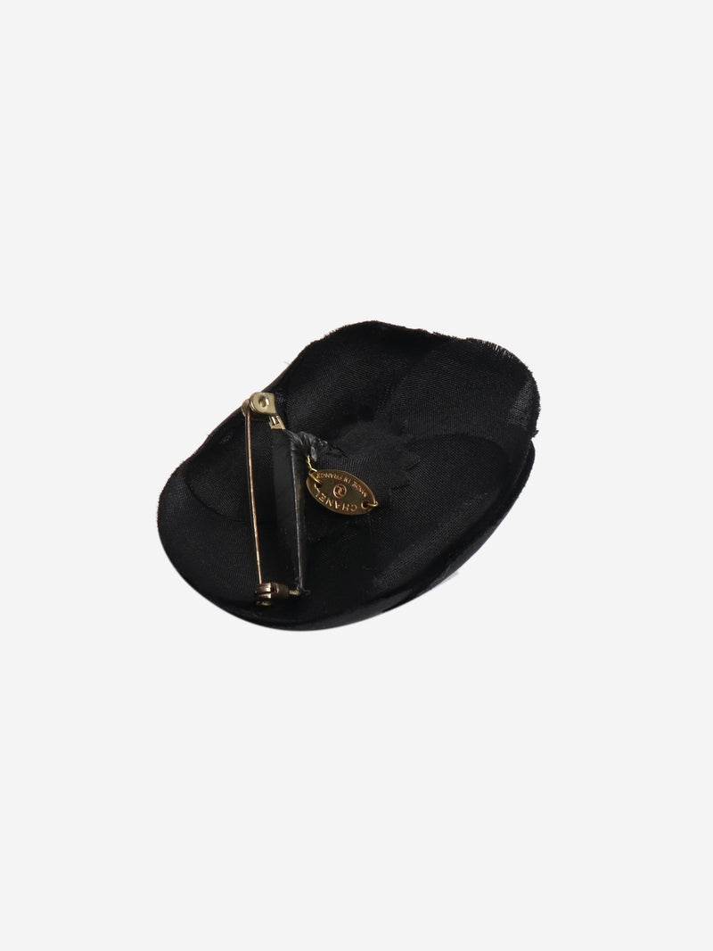 Black Camellia small floral brooch Brooches Chanel 