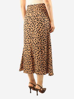 Brown leopard printed midi skirt - size UK 10 Skirts Reformation 