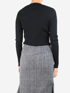 Joseph Black ribbed fine-knit cardigan - size M