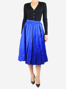 Rochas Blue pleated midi skirt - size UK 8