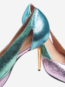 Balmain Multicoloured metallic cutout 80s stilettos - size EU 37 (UK 4)