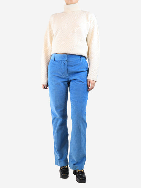 Blue cord trousers - size UK 10 alternate image