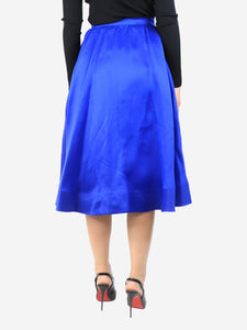 Rochas Blue pleated midi skirt - size UK 8
