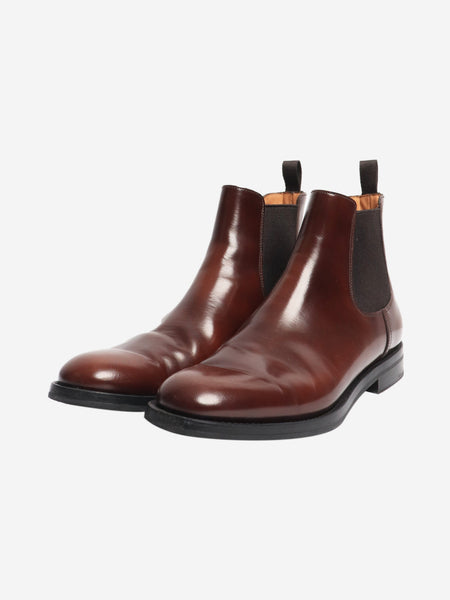 Brown brushed leather Chelsea boots - size EU 38 alternate image