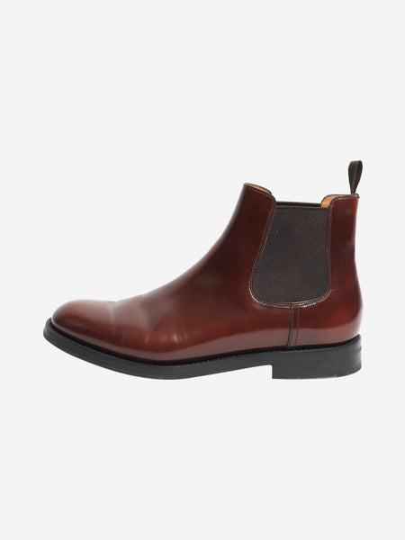 Brown brushed leather Chelsea boots - size EU 38 product image