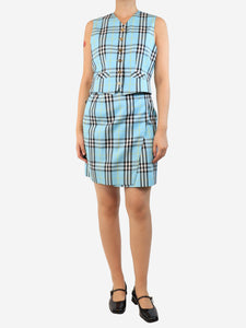 Burberry Blue plaid printed vintage 2 Pc set - size UK 8