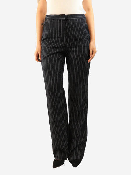 Navy pinstripe trousers - size UK 10 product image