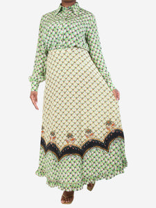 Etro Multi floral-printed silk shirt and maxi skirt set - size UK 12