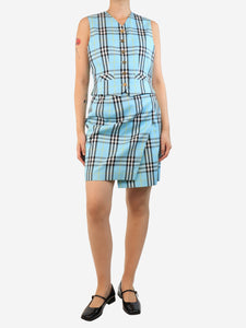 Burberry Blue plaid printed vintage 2 Pc set - size UK 8