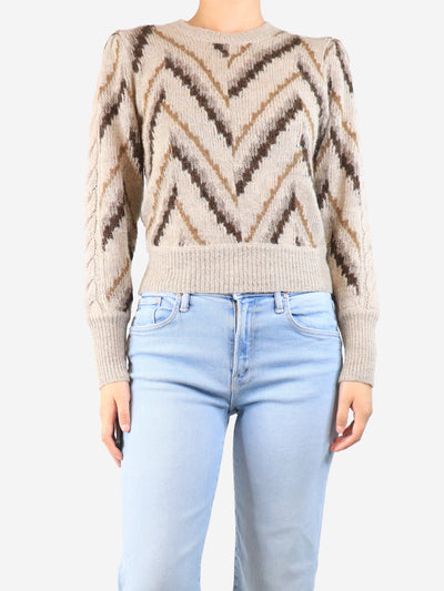 Neutral Glenny chevron jumper - size UK 10 Knitwear Isabel Marant Etoile 