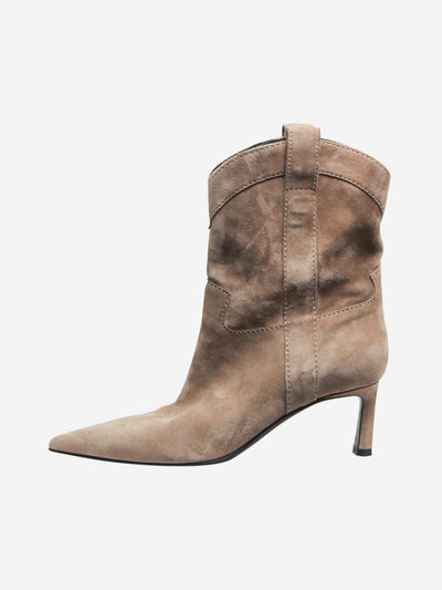 Taupe suede ankle boots - size EU 37 Boots Sergio Rossi 