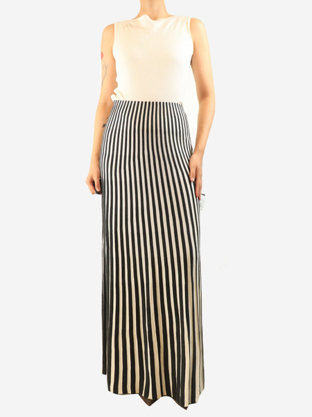Black and white knit striped midi skirt - size M alternate image