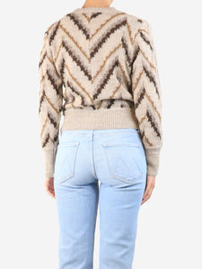 Isabel Marant Etoile Neutral Glenny chevron jumper - size UK 10