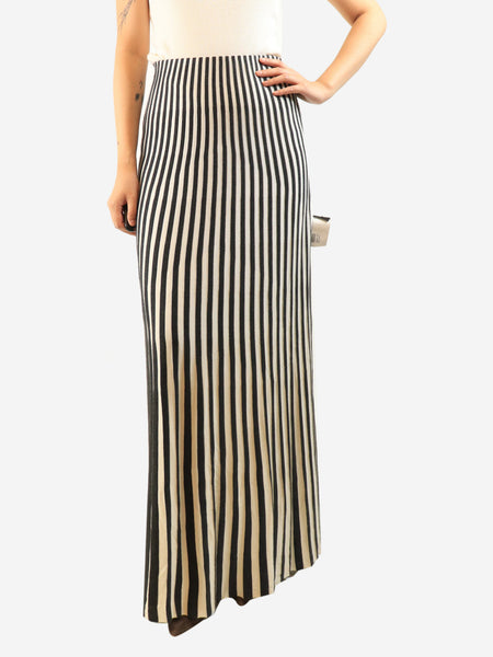 Black and white knit striped midi skirt - size M product image