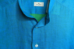 Teal linen shirt - size UK 6 Tops Etro 