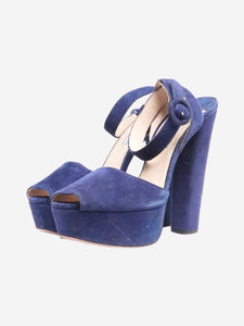 Prada Dark blue suede platform heels - size EU 38.5