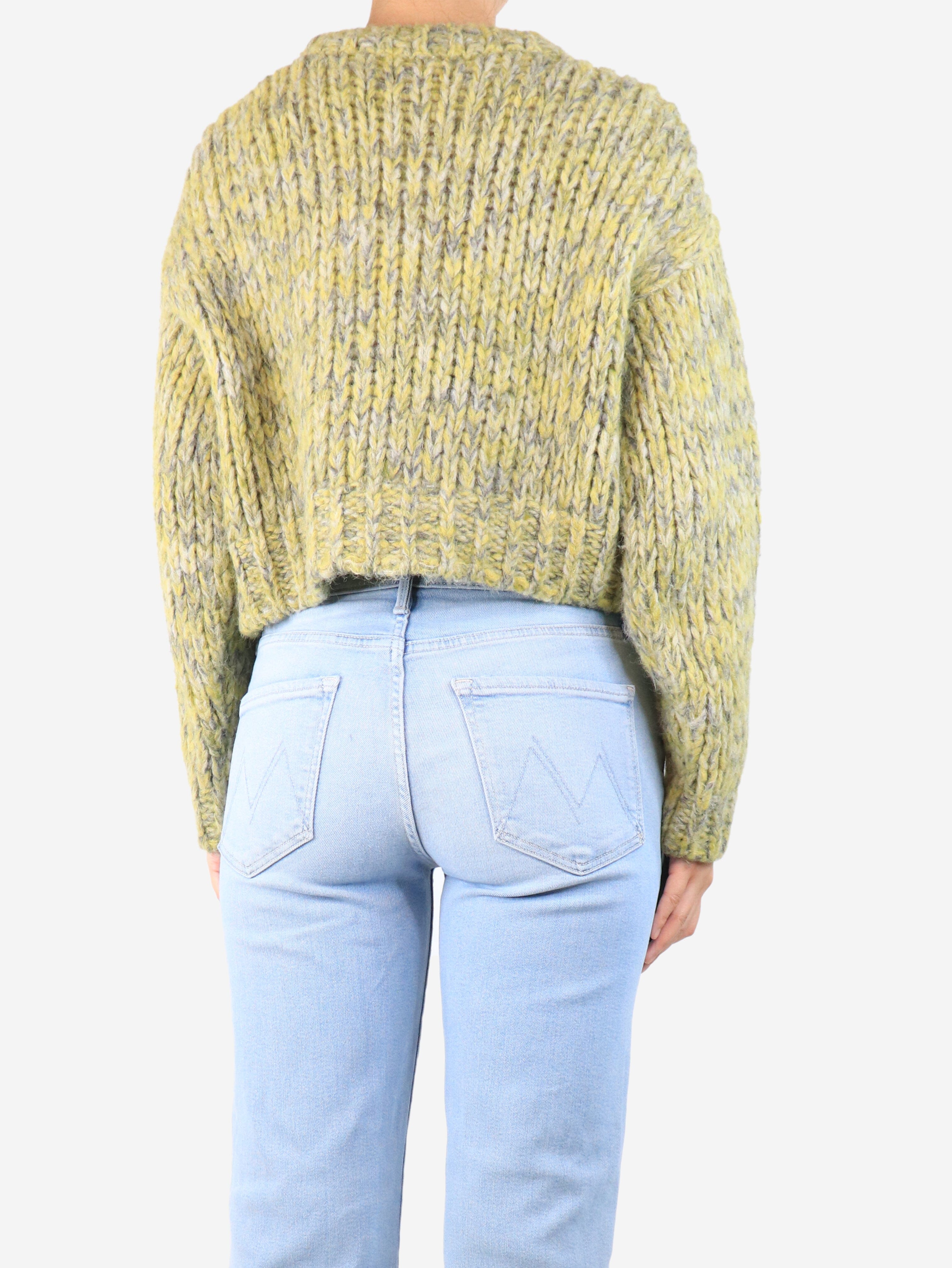 Acid green cropped cable-knit jumper - size S Knitwear Frame 