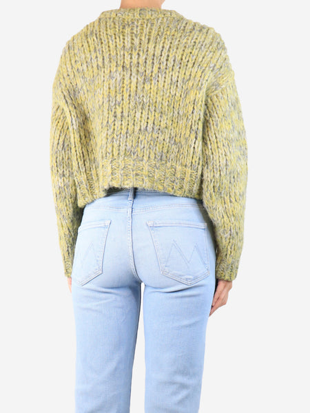 Acid green cropped cable-knit jumper - size S alternate image