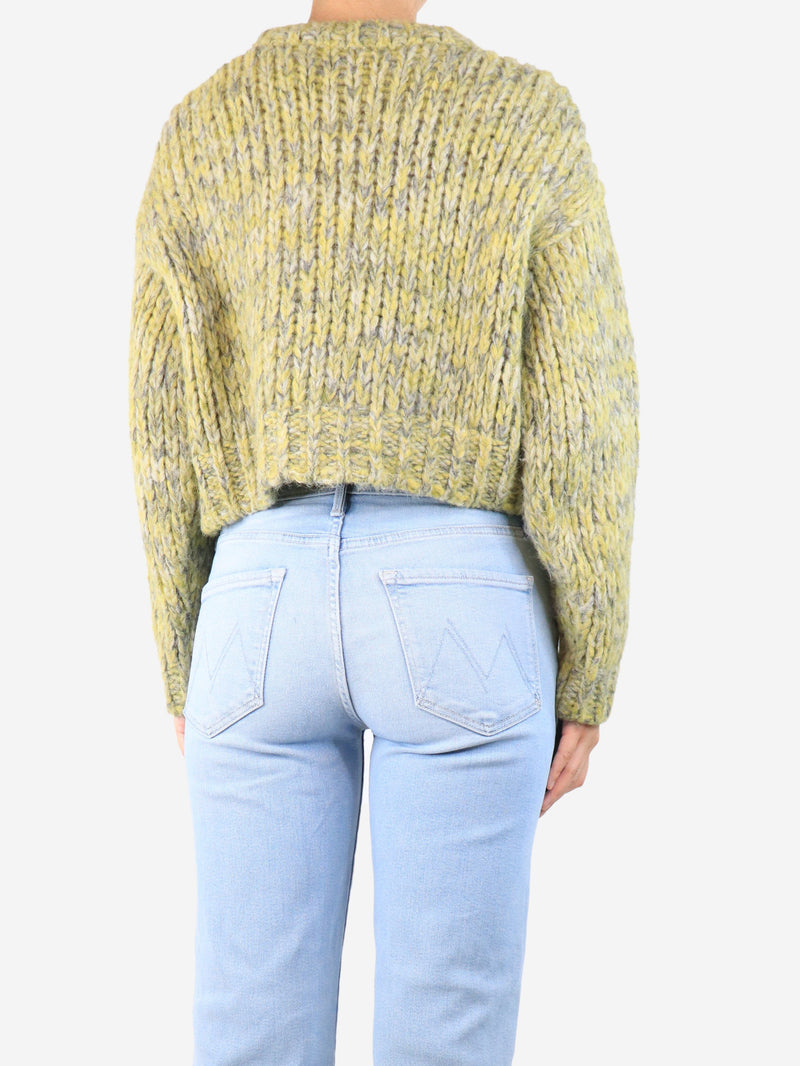 Acid green cropped cable-knit jumper - size S Knitwear Frame 