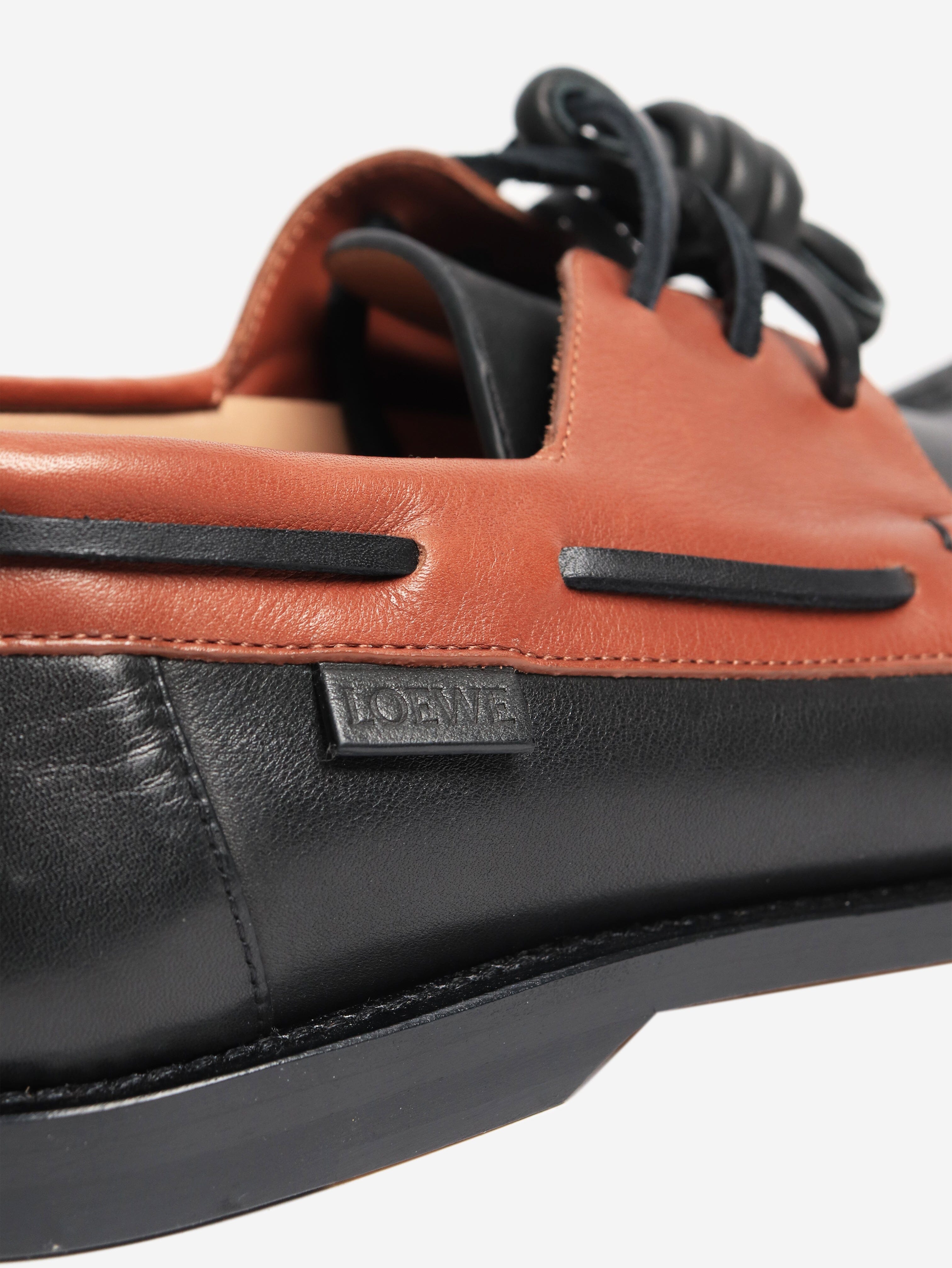 Black Campo boat shoes - size EU 39 Flat Shoes Loewe 