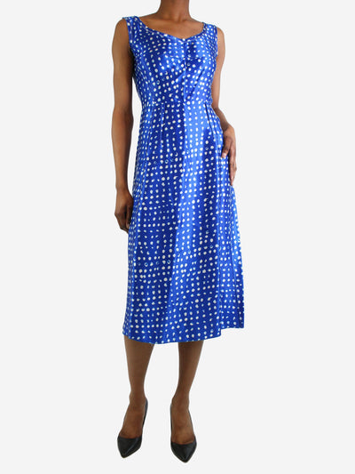 Blue sleeveless polka dot midi dress - size UK 6 Dresses Marni 