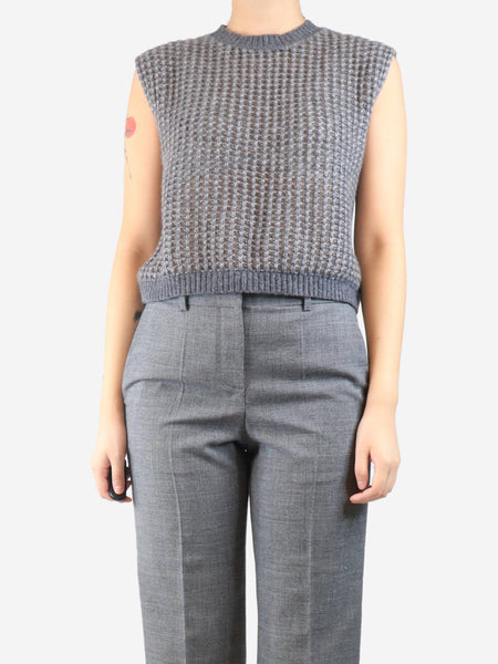 Grey loose-knit cashmere vest - size UK 8 product image