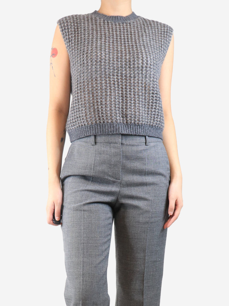 Grey loose-knit cashmere vest - size UK 8 Knitwear Divine Cashmere 