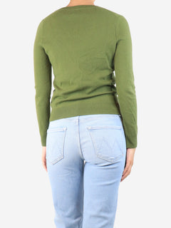 Green cashmere v-neck jumper - size S Knitwear Eric Bompard 