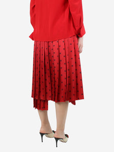 Fendi Red silk pleated midi skirt - size UK 12