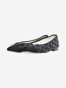 Chanel Indigo denim quilted ballet flats - size EU 38