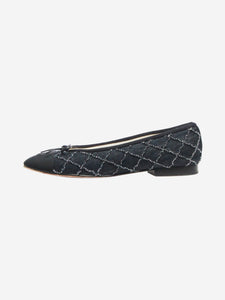 Chanel Indigo denim quilted ballet flats - size EU 38