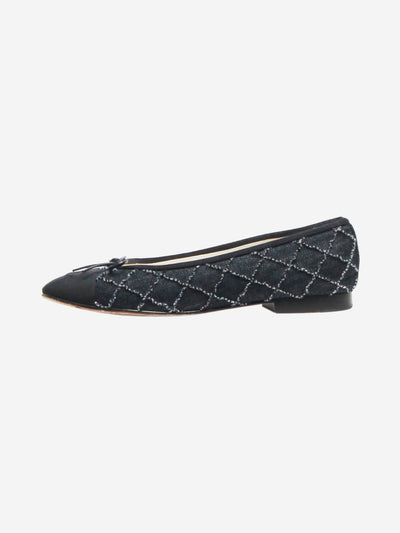 Indigo denim quilted ballet flats - size EU 38 Flat Shoes Chanel 