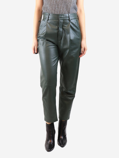 Green leather trousers - size UK 10 Trousers Anine Bing 