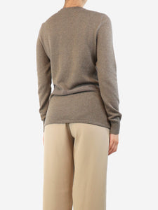 Chanel Brown and gold lurex jumper - size UK 10