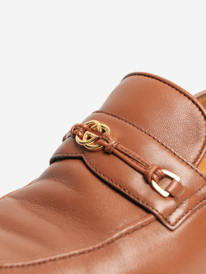 Tan leather loafers - size EU 38 Flat Shoes Gucci 