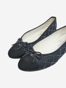 Chanel Indigo denim quilted ballet flats - size EU 38